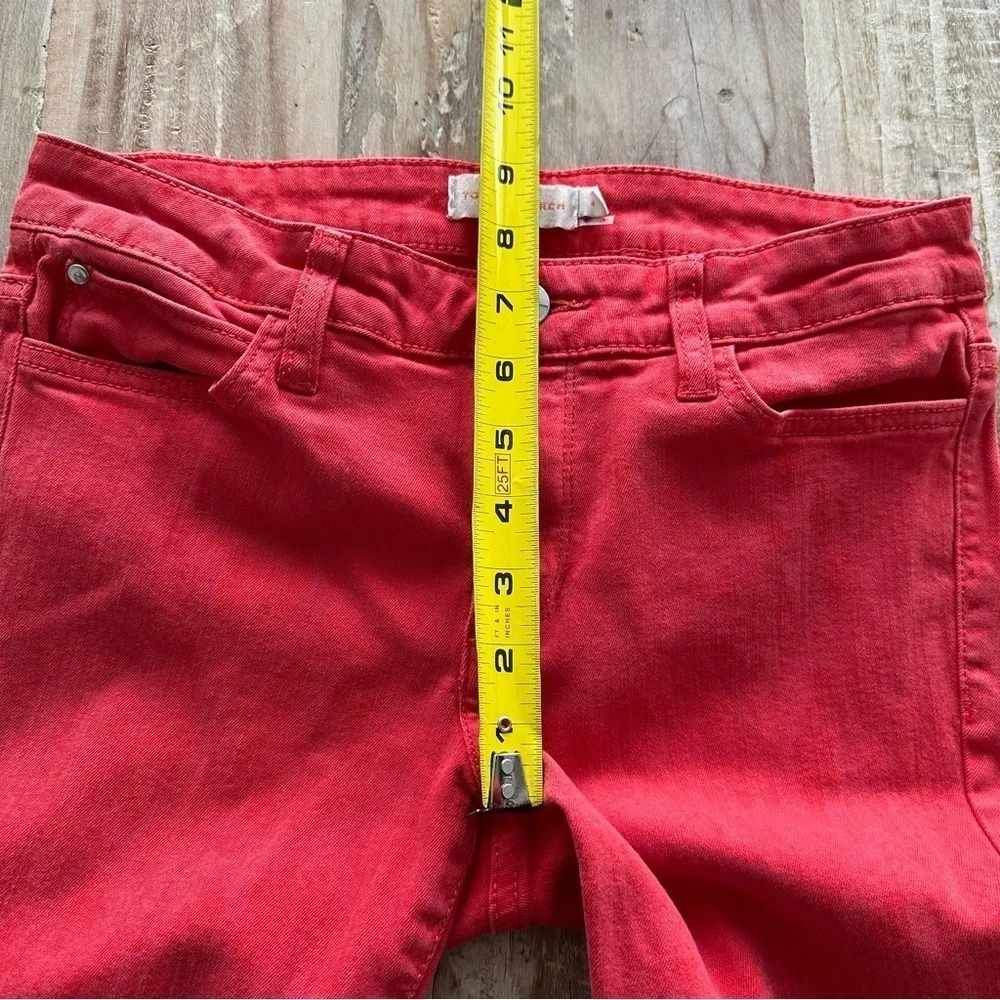 Tory Burch Skinny Pants Orange With Subtle Design SZ 4 Designer 1% Lycra Casual